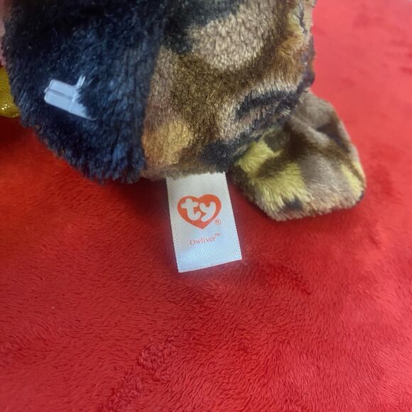 Ty Beanie Boos Owliver The Camo Print Owl Big Gold Sparkle Eyes NO TAG - Picture 8 of 9